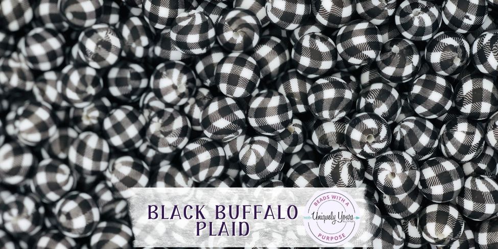 15mm Black Round Silicone Beads