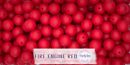 Fire Engine Red 15MM Solid Round Bead