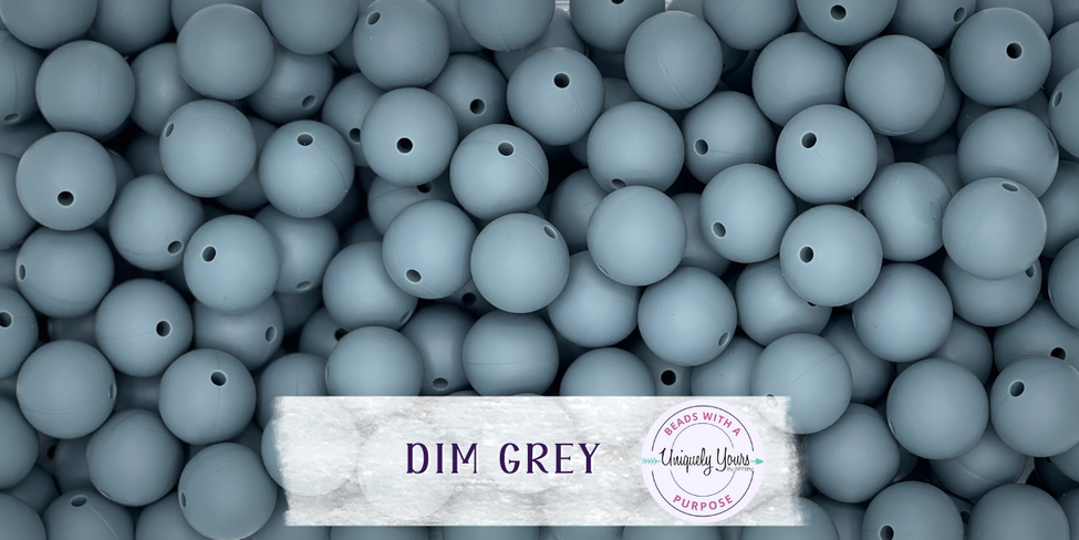 Dim Grey 15MM Solid Round Bead