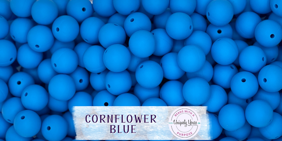 Cornflower Blue 15MM Solid Round Bead