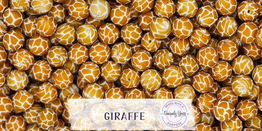 Giraffe 15MM Round Silicone Beads