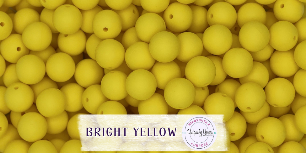 Bright Yellow 15MM Solid Round Bead