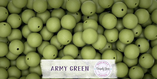 Army Green 15MM Solid Round Bead