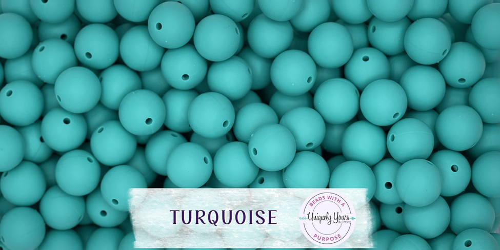 Turquoise 15MM Solid Round Bead
