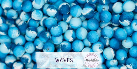 Waves 15MM Round Silicone Beads