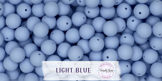 Light Blue 15MM Solid Round Bead