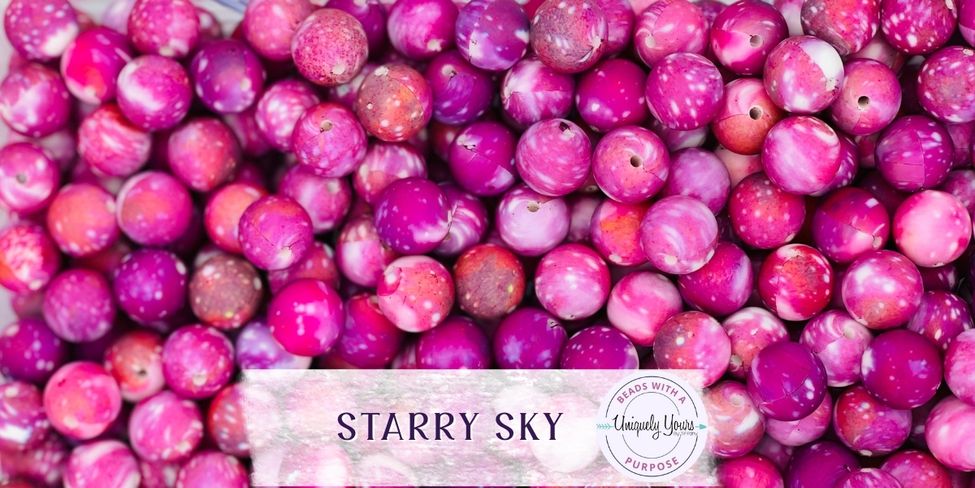 Starry Sky 15MM Round Silicone Beads
