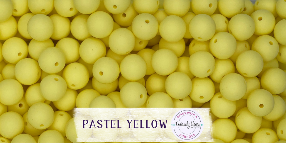 Pastel Yellow 15MM Solid Round Bead