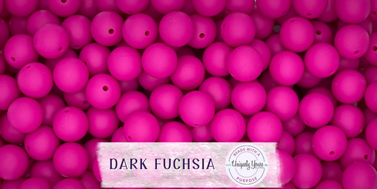 Dark Fuchsia 15MM Solid Round Bead