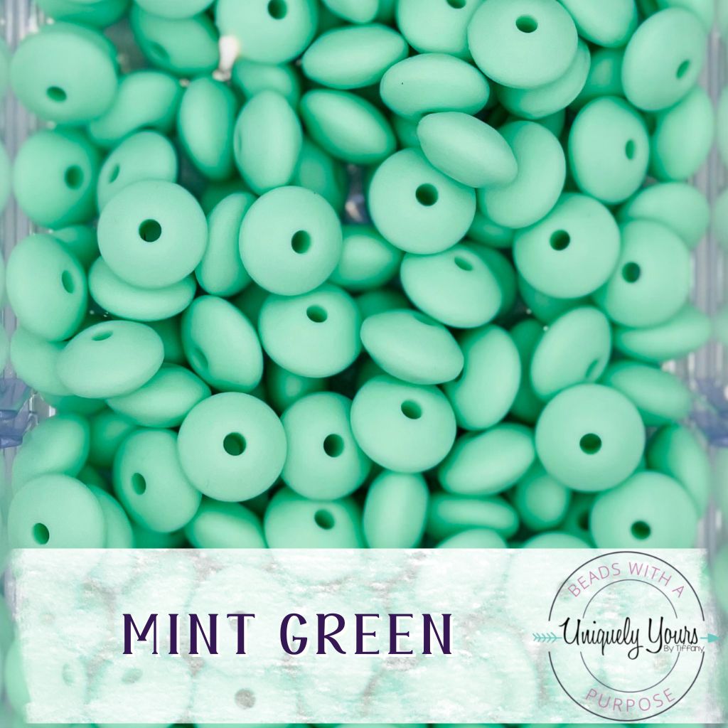 Mint Green - A-Z Silicone Alphabet Cube Beads - 12 mm square – Tesla Baby