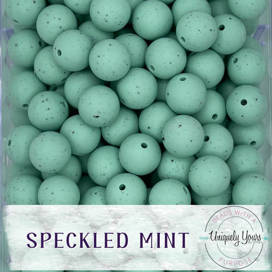 15MM Round Speckled Color Silicone Bead