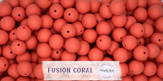 Fusion Coral 15MM Solid Round Bead