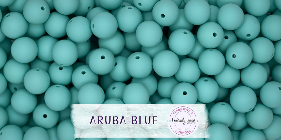 Aruba Blue 15MM Solid Round Bead