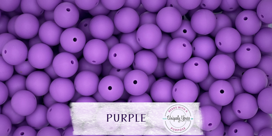 Purple 15MM Solid Round Bead