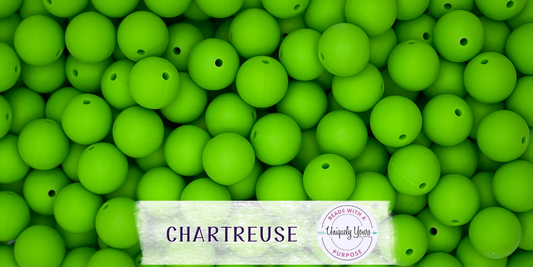 Chartreuse 15MM Solid Round Bead