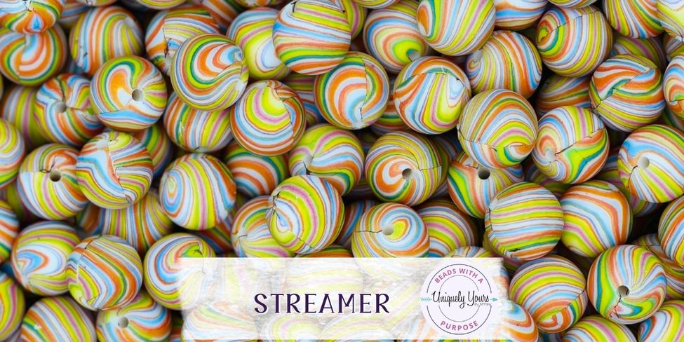 Streamer 15MM Round Silicone Beads