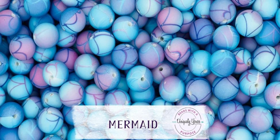 Mermaid 15MM Round Silicone Beads