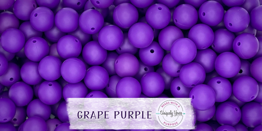 Grape Purple 15MM Solid Round Bead