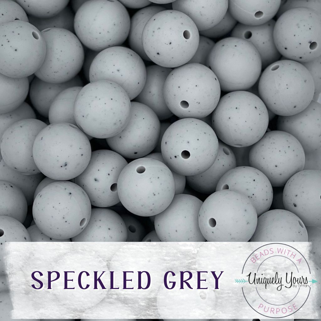 15MM Round Speckled Color Silicone Bead