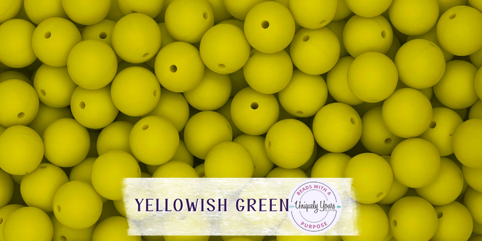 Yellowish Green 15MM Solid Round Bead