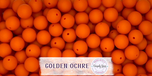 Golden Ochre 15MM Solid Round Bead