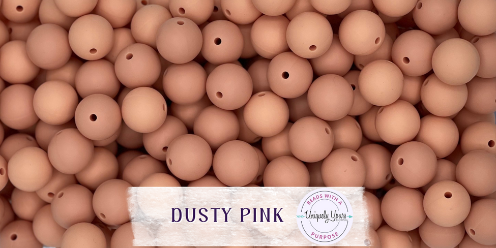 Dusty Pink 15MM Solid Round Bead