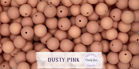 Dusty Pink 15MM Solid Round Bead