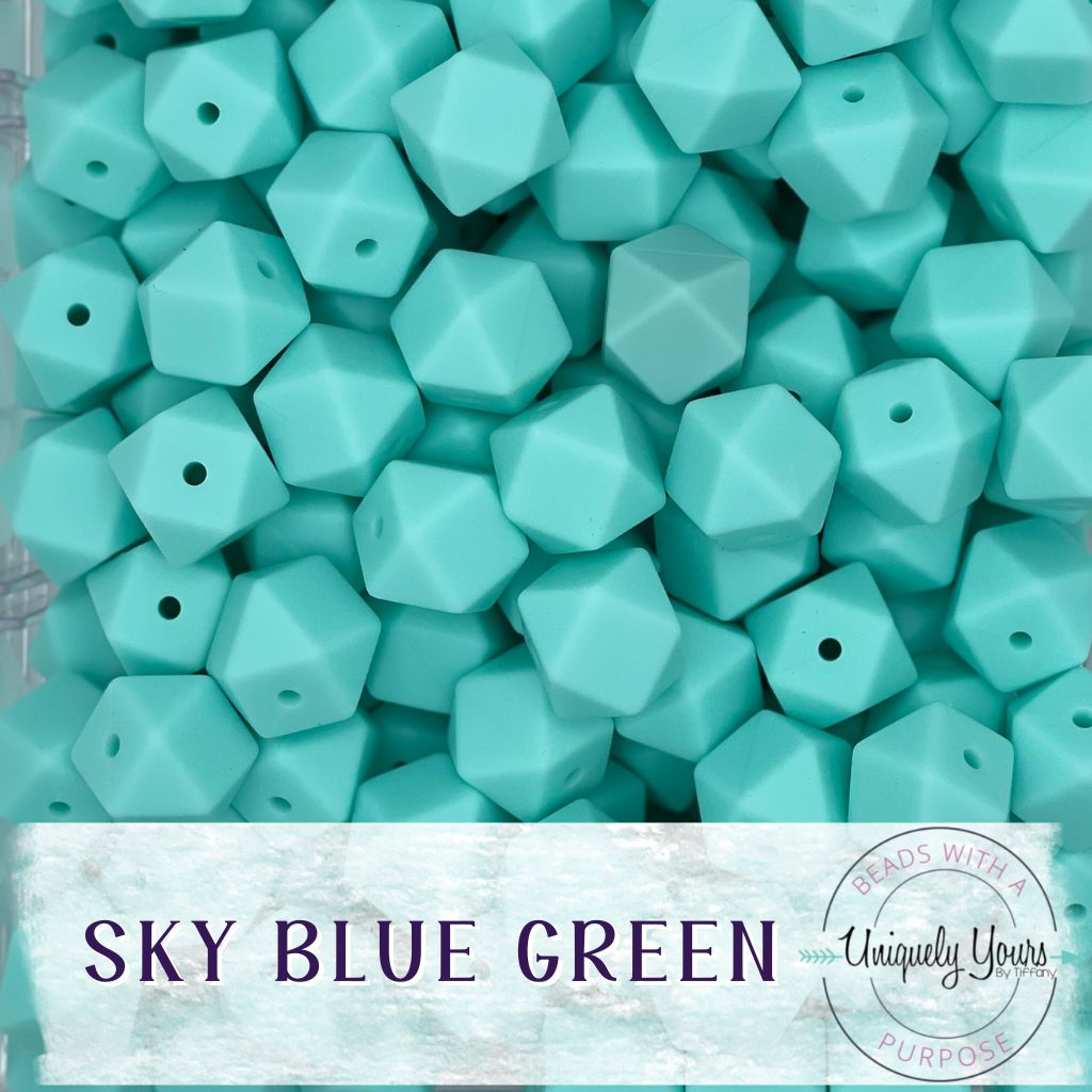 14MM Hexagon Solid Color Silicone Bead