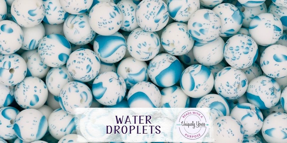 Water Droplets 15MM Round Silicone Beads