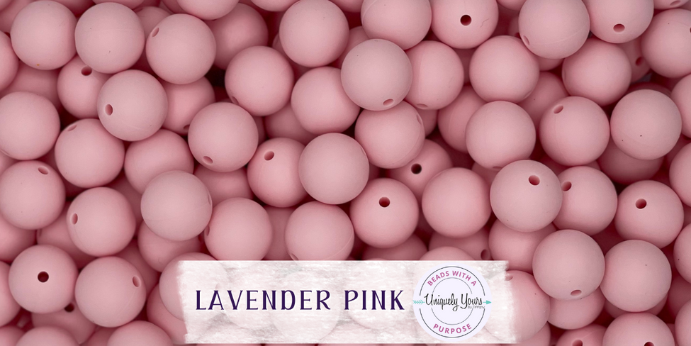 Lavender Pink 15MM Solid Round Bead