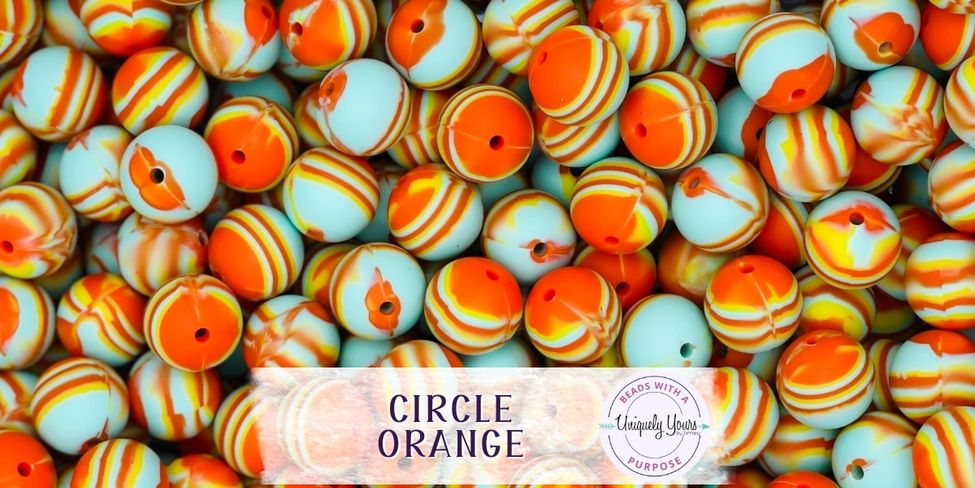 Circle Orange 15MM Round Silicone Beads