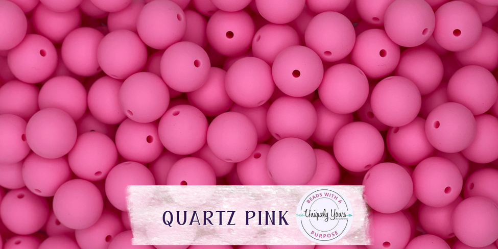 Quartz Pink 15MM Solid Round Bead