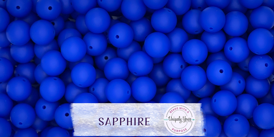 Sapphire 15MM Solid Round Bead