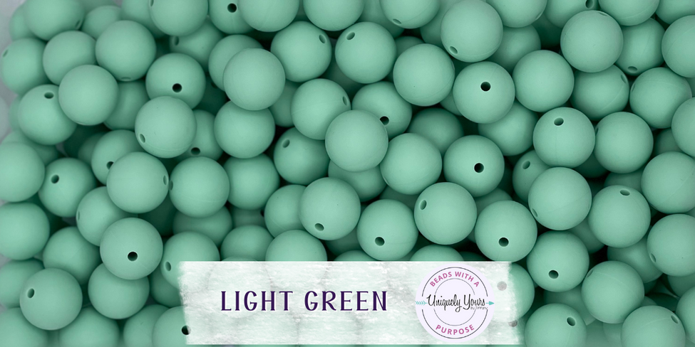 Light Green 15MM Solid Round Bead
