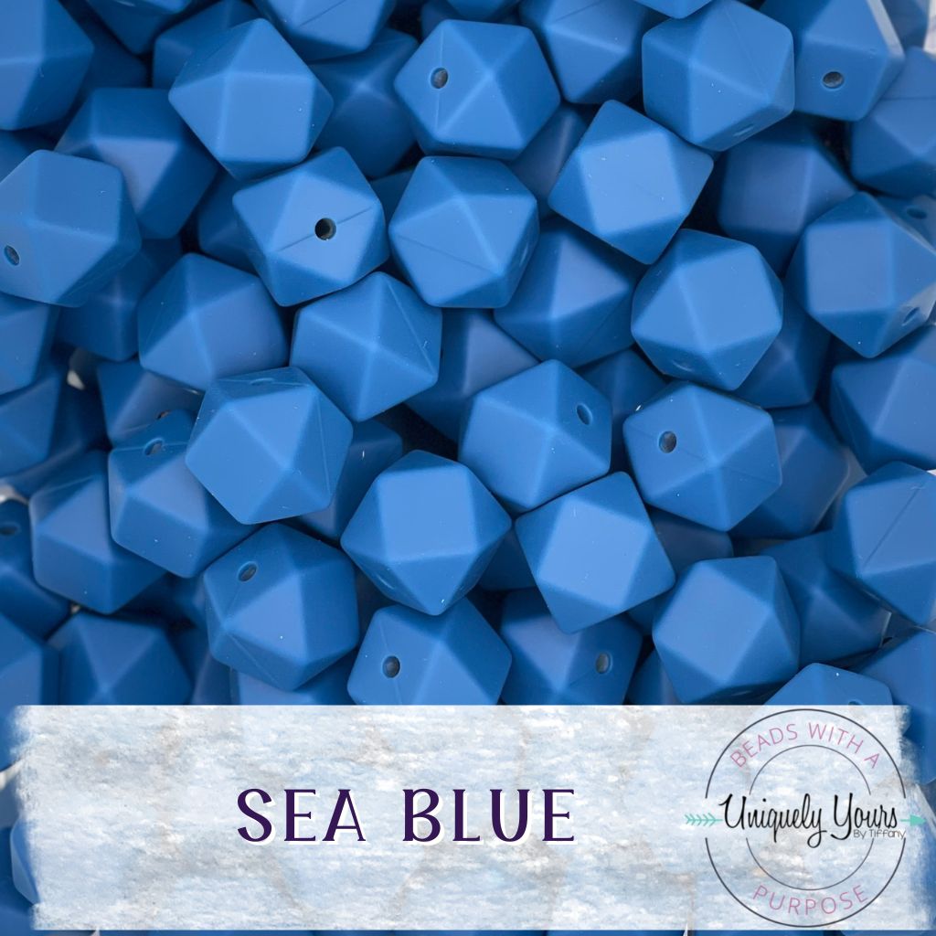 14MM Hexagon Solid Color Silicone Bead