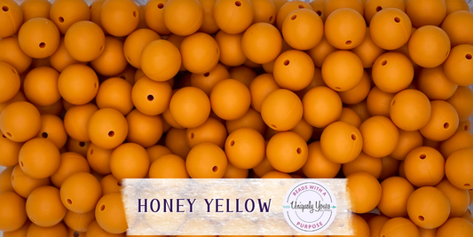 Honey Yellow 15MM Solid Round Bead