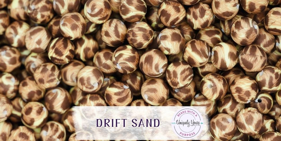 Drift Sand 15MM Round Silicone Beads
