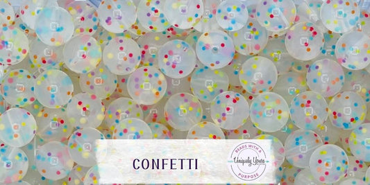 Confetti 15MM Round Silicone Beads