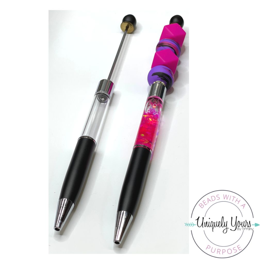 Beaded Pens with Flower in Solid Colors – Beadable Bliss