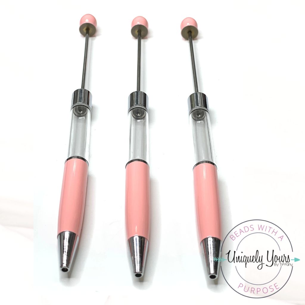 Beadable Pen Blanks - Brushed Rose Pink - Each - AJ Craft Supplies